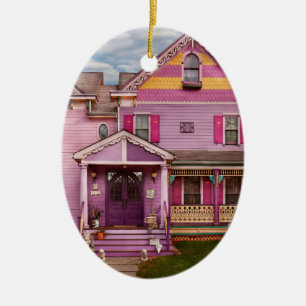 House - Victorian - I love bright colours Ceramic Tree Decoration