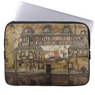 House Wall on River by Egon Schiele Laptop Sleeve