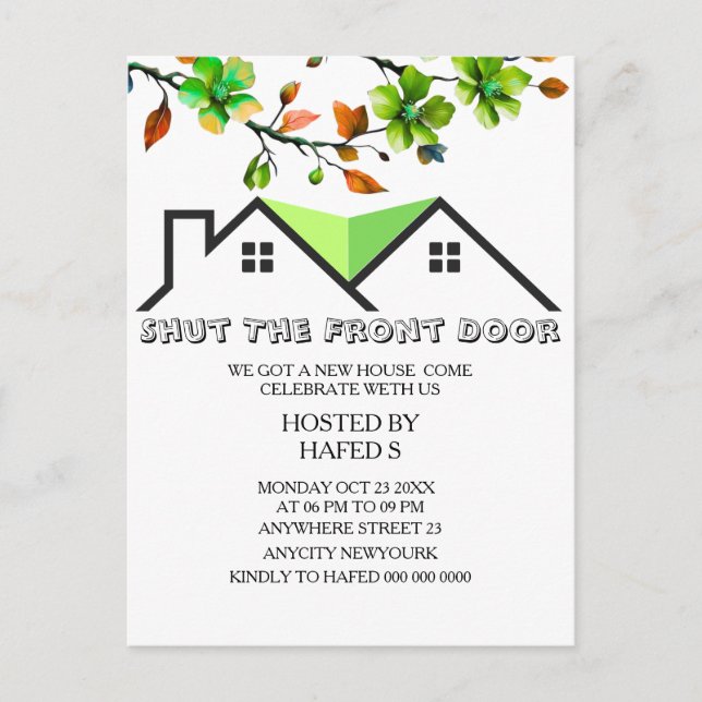 House Warming Invitation Housewarming Invitation H Postcard (Front)