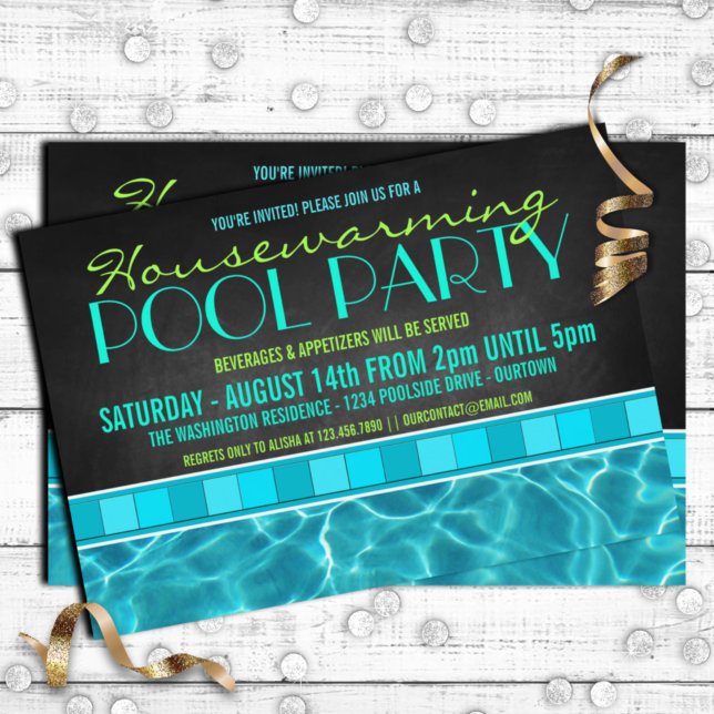 House Warming Pool Party Invitations (Creator Uploaded)