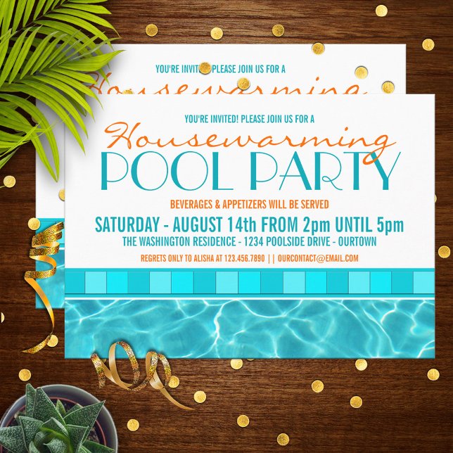 House Warming Pool Party Invitations (Creator Uploaded)