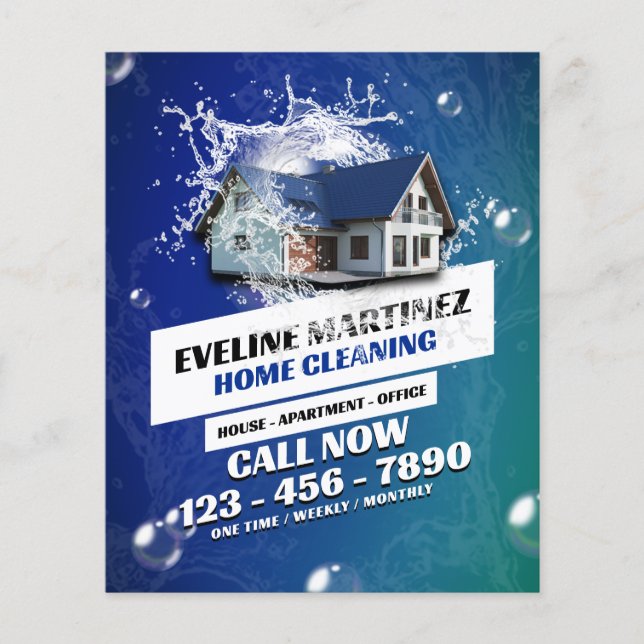 House water splash cleaning service  flyer (Front)