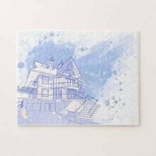 house: watercolor draw jigsaw puzzle