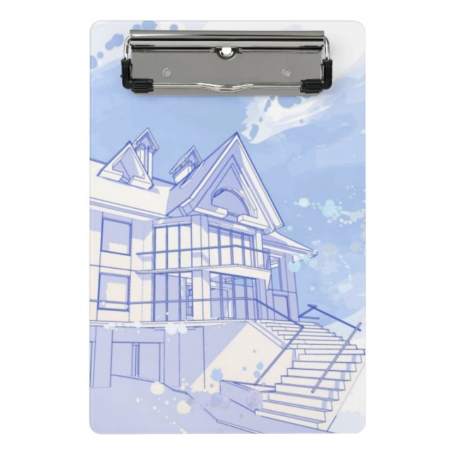 house: watercolor draw mini clipboard (Front)