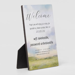 House welcome picture and logo wifi plaque