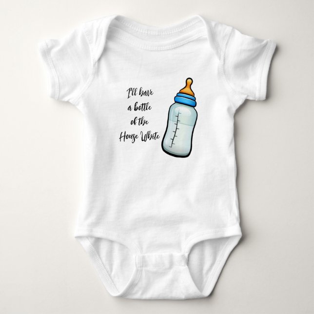 House White Baby Bottle Baby Bodysuit (Front)