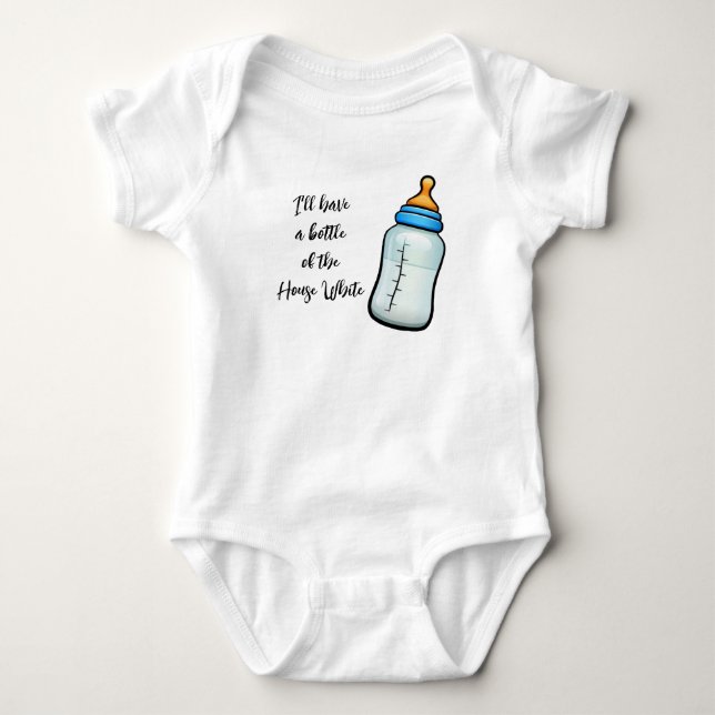 House White Baby Bottle Bodysuit (Front)