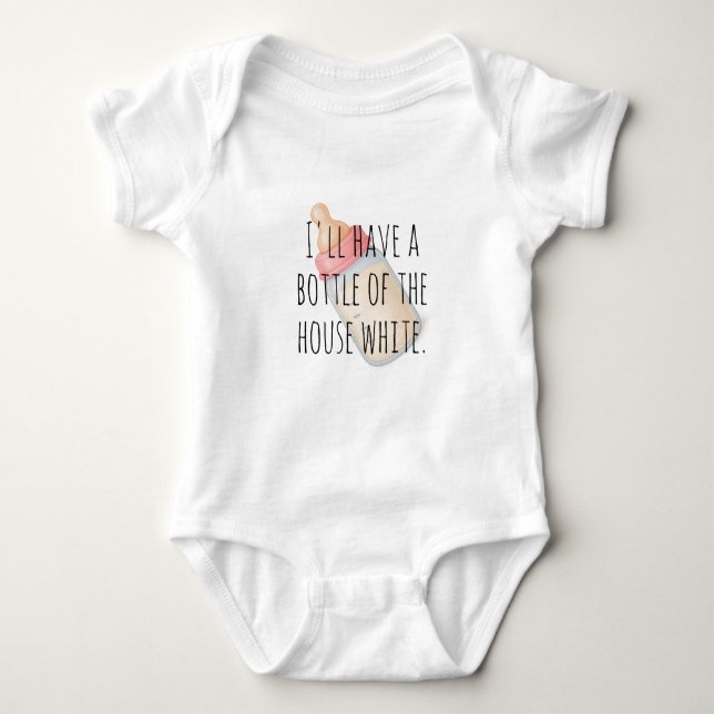 House White, Baby Style — Milk With a Twist Baby Bodysuit (Front)