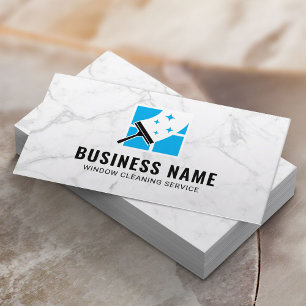 House Window Cleaning Service Trendy White Marble Business Card