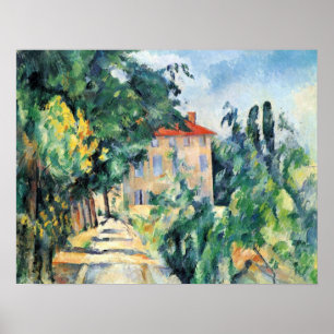 House with Red Roof by Paul Cezanne Poster