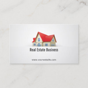 House with Red Roof Real Estate Business Card