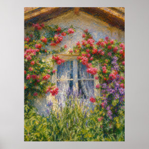 House with Roses Poster