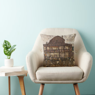 House with Shingle Roof by Egon Schiele Cushion