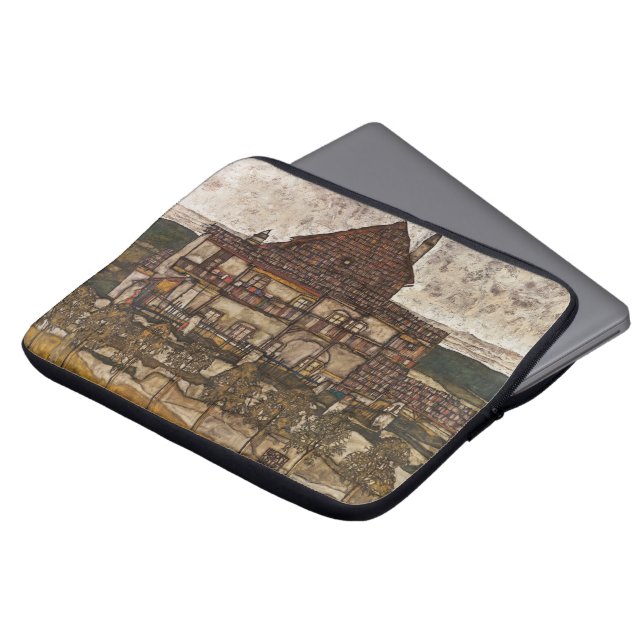 House with Shingle Roof by Egon Schiele Laptop Sleeve (Front Top)