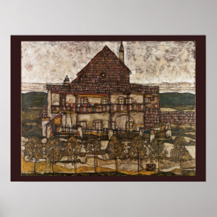 House with Shingle Roof by Egon Schiele Poster