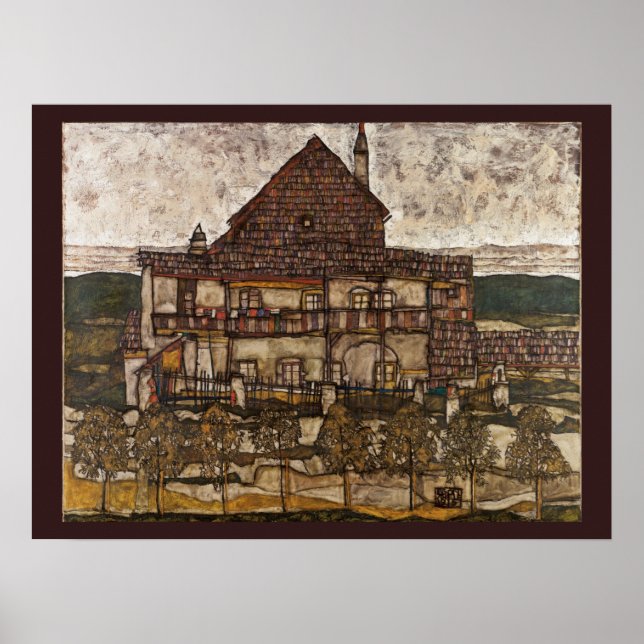 House with Shingle Roof by Egon Schiele Poster (Front)
