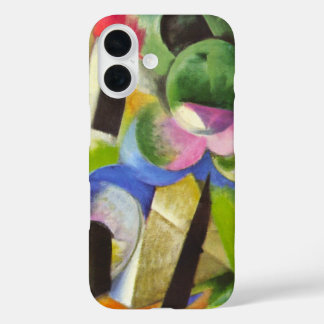 House with Trees by Franz Marc, Vintage Fine Art iPhone 16 Case