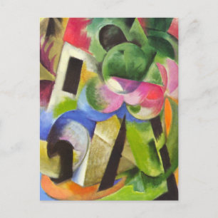 House with Trees by Franz Marc, Vintage Fine Art Postcard