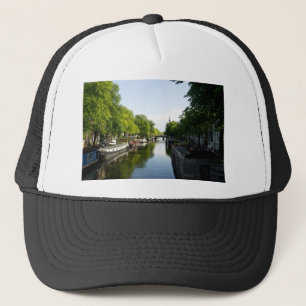 Houseboats on Prinsengracht Canal Amsterdam Trucker Hat