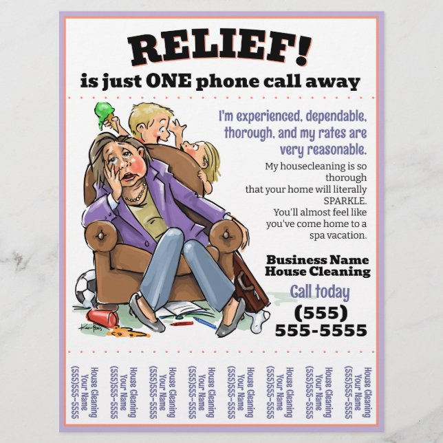 Housecleaning flyer (fully customisable) (Front)