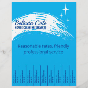Housecleaning Maid Cleaning Swipe Tear Off Flyer