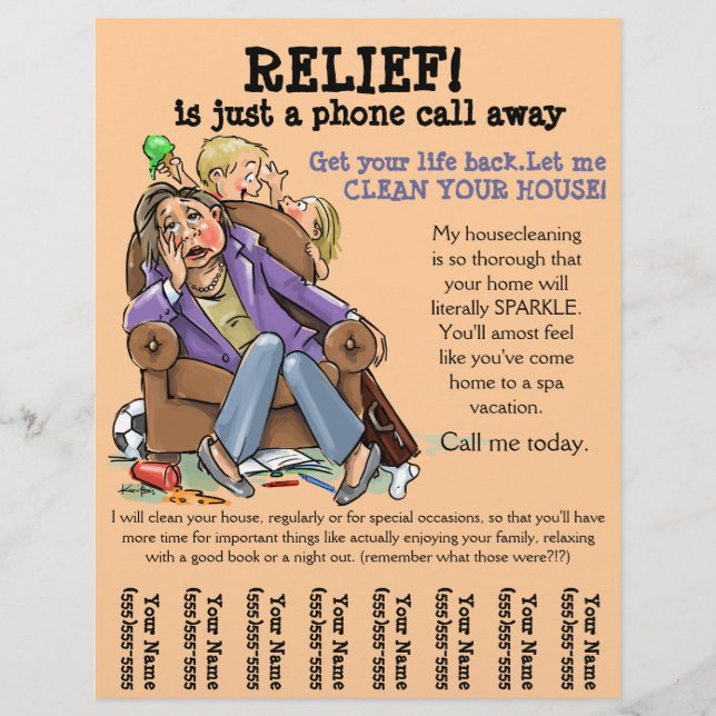 Housecleaning promo flyer (fully customisable) (Front)