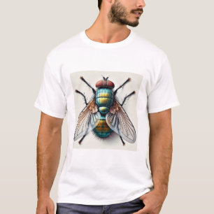 Housefly Dorsal View 080824IREF226 - Watercolor T-Shirt