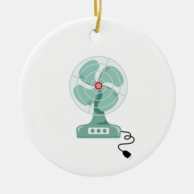 Household Fan Ceramic Ornament (Front)