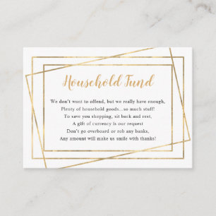 Household Fund bridal shower or wedding Enclosure Card
