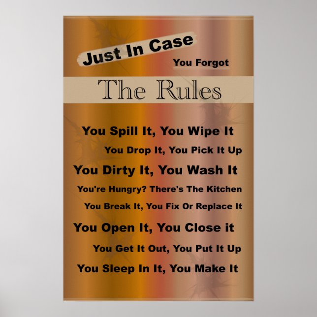Household Rules Poster (Front)
