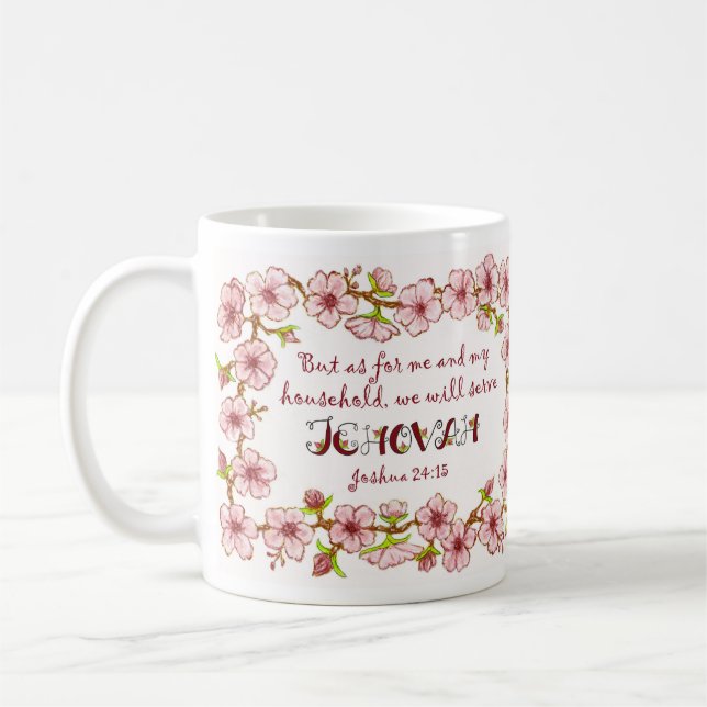 Household Serve Jehovah Scripture Mug (Left)
