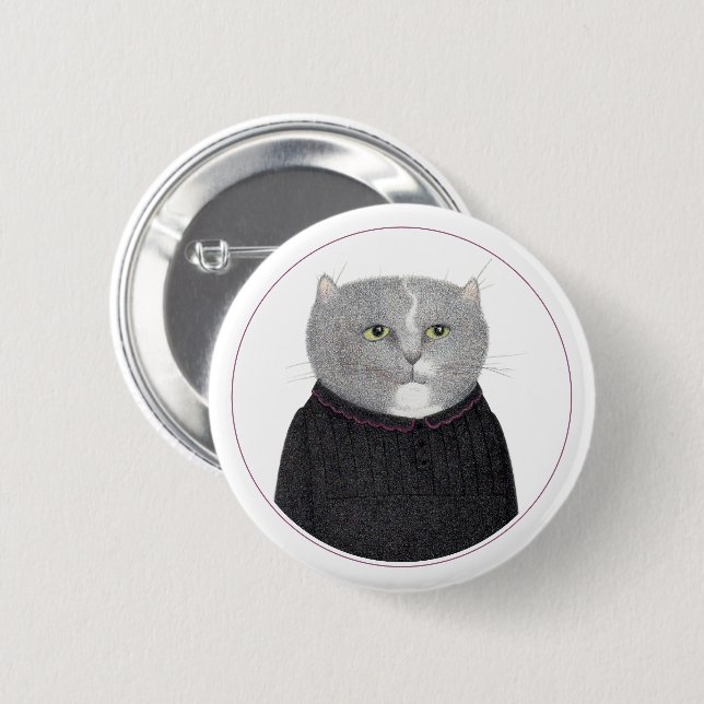 HOUSEKEEPER CAT Round Pin Button II (Front & Back)