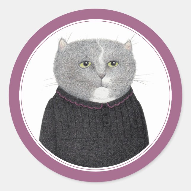 HOUSEKEEPER CAT Small Round Stickers (Front)