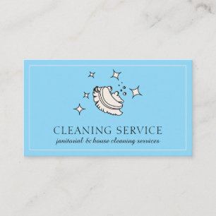 Housekeeper Cleaning Washing blue Business Card