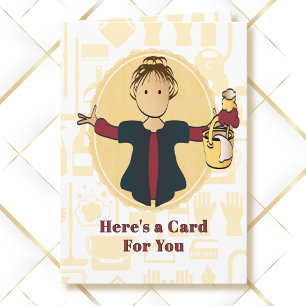 Housekeeper Female Cartoon Thank You Funny Card