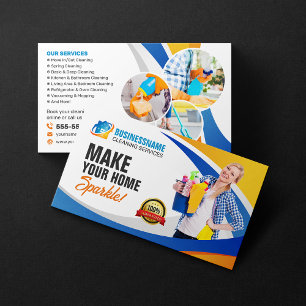 Housekeeper House Office Cleaning Maid Service Business Card