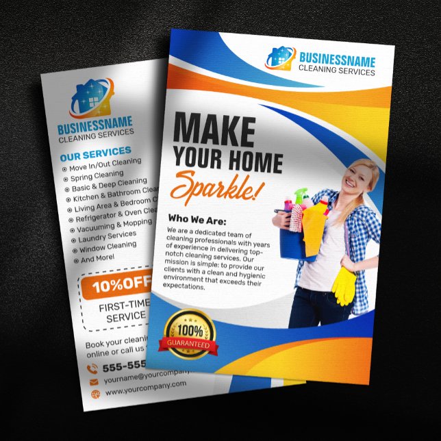 Housekeeper House Office Cleaning Maid Service Flyer (Creator Uploaded)