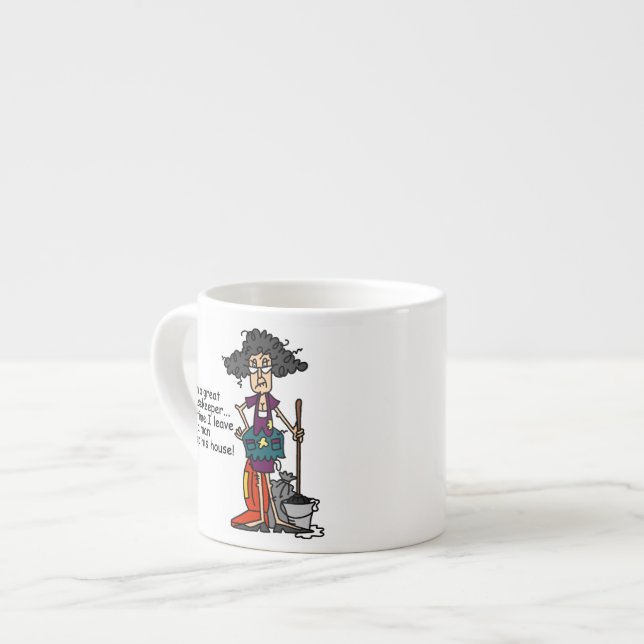 Housekeeper Humour Espresso Cup (Front Left)