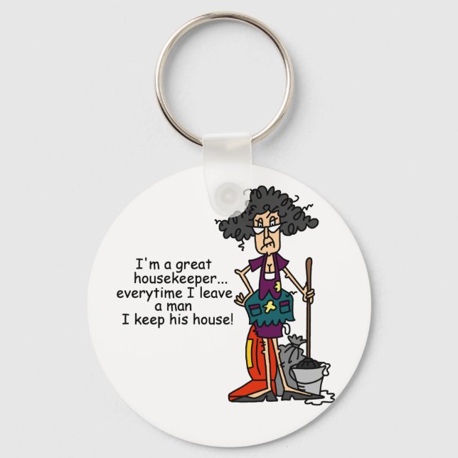 Housekeeper Humour Key Ring (Front)