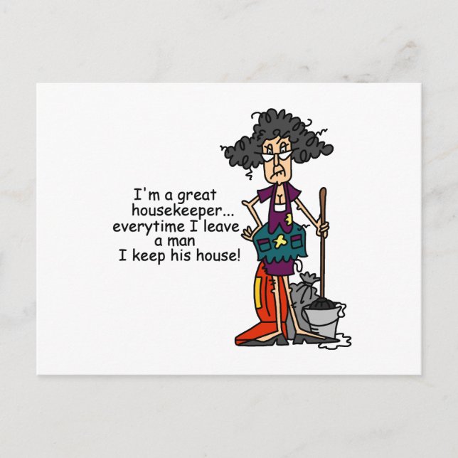 Housekeeper Humour Postcard (Front)