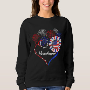 Housekeeper Stethoscope Firework Sunflower America Sweatshirt