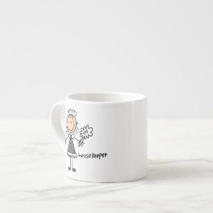 Housekeeper Stick Figure Espresso Cup