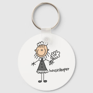 Housekeeper Stick Figure Key Ring