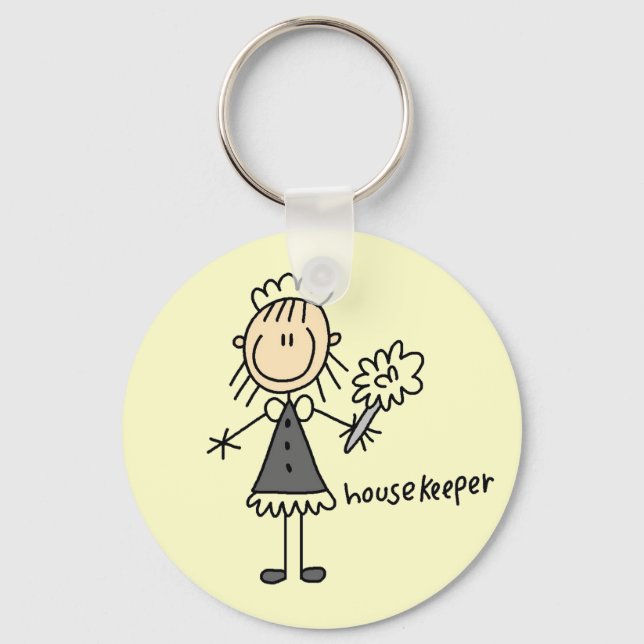 Housekeeper Stick Figure Key Ring (Front)