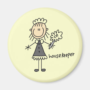 Housekeeper Stick Figure Magnet