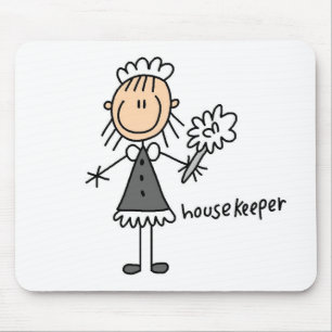 Housekeeper Stick Figure Mouse Pad