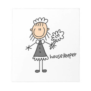 Housekeeper Stick Figure Notepad