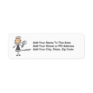 Housekeeper Stick Figure Return Address Label