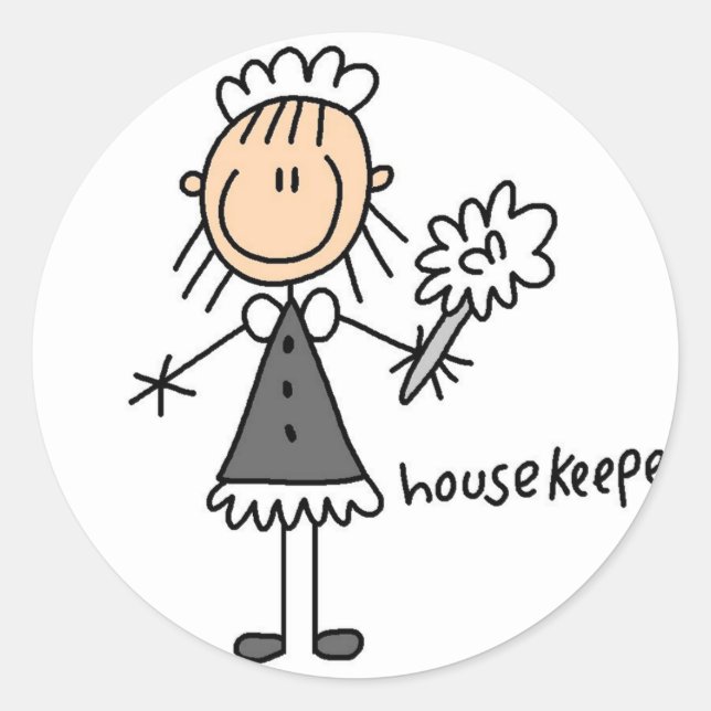 Housekeeper Stick Figure Sticker (Front)