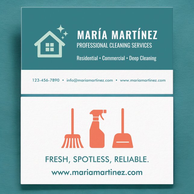 Housekeeping and Cleaning Services Business Card (Creator Uploaded)